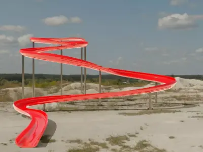 Water Slide Low-poly 3D model purchase