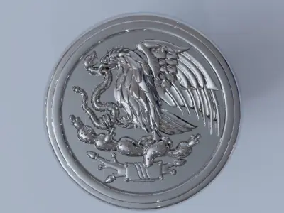 Eagle mexico signet ring 3D print model