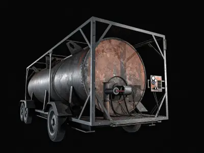 Portable Fuel Tank 3 Pack Low-poly 3D model