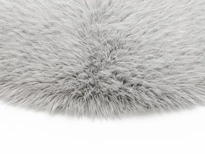 White round carpet fur 3D model
