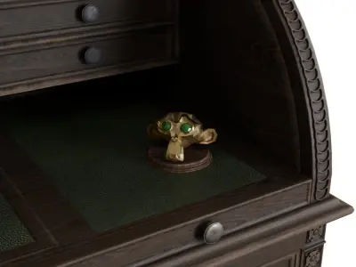 1k Golden Suzanne Head Free 3D model