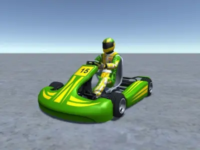 Low Poly Kart With Player 4 Low-poly 3D model