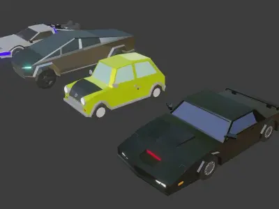 Special famous lowpoly cars Low-poly 3D model