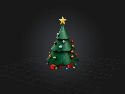 Cartoon Christmas Tree Low-poly 3D model buy