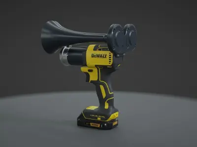 Dewalt Train Horn Low-poly 3D model