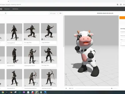 Character003 Animated Cow 3D Low-poly 3D model