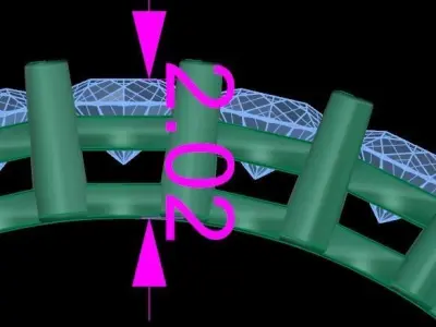 Dainty Infinity Diamond band 2mm Size4 3D print model