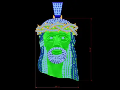 Jesus Pendant 3D print model