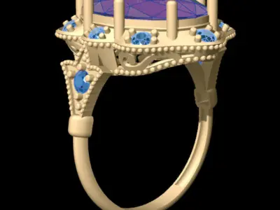 Classic Luxury Oval Ring 3D print model