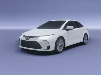 Toyota Corolla low poly 3D model Low-poly 3D model