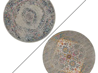 Round Rug Set 195 3D model