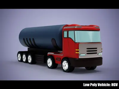 Low Poly Vehicle -  HGV Fuel Tank Low-poly 3D model