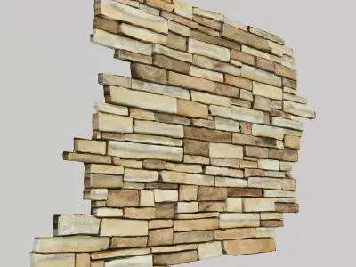 Masonry Stone Wall Low-poly 3D model