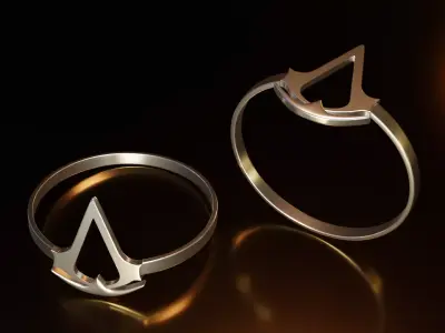 Assassins Creed Symbol Ring Free 3D print model