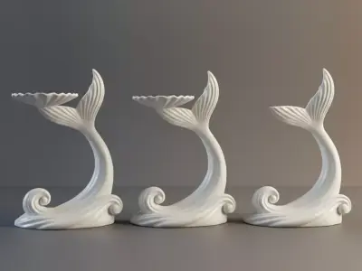 minimalist mermaid tail stands 3D print model