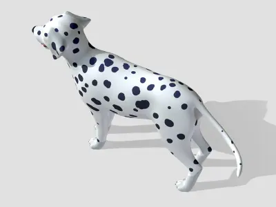 Cartoon Dog - Dalmatian Low-poly 3D model