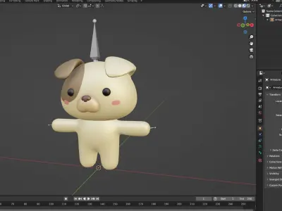 Chubby Dog Animated for Games Low-poly 3D model