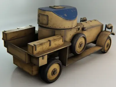 Rolls Royce Armoured Car Low-poly 3D model
