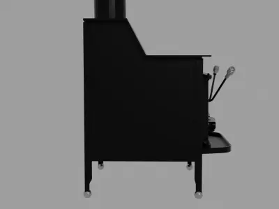 1980 Vintage Wood Heating Stove 3D model