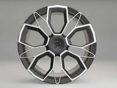 High Quality Tire Rim Low-poly 3D model