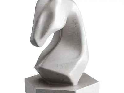 Horse statue Low-poly 3D model 3