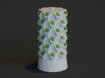 Hydroponics Tower Growing System 3D model