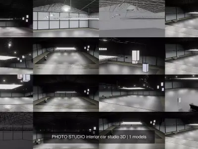 PHOTO STUDIO interior car studio 3D 3D Model Pack