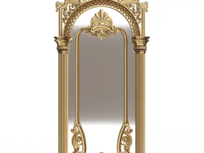 Carved Classic Mirror Collection Low-poly 3D model