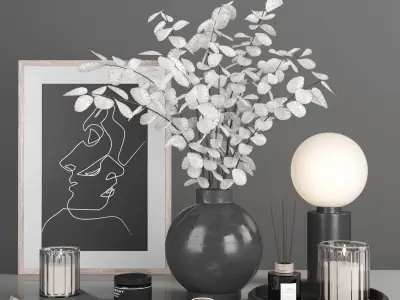 decorative set with lunaria  3D model