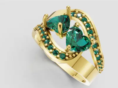 3D GOLD  DIAMOUND RING  3D print model