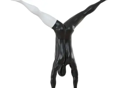 Male mannequin standing on hands 123 3D model