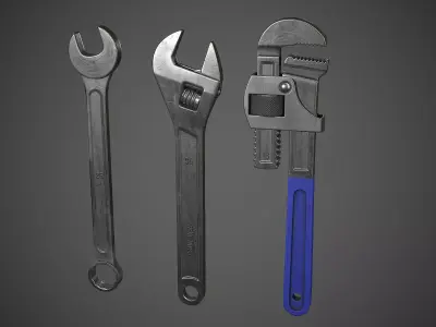 Wrench Pack  Low-poly 3D model