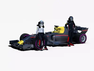 Formula 1 2017 car Low-poly 3D model