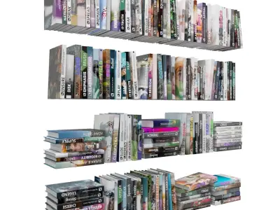 Books 150 pieces 1-6-1 Low-poly 3D model
