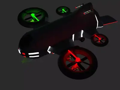 airplane drone with lights Free 3D model