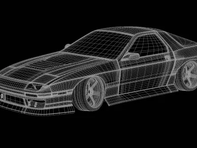 Mazda RX-7 FC Widebody 3D model