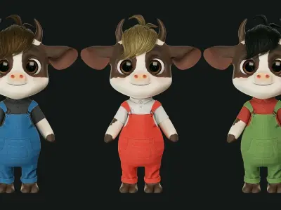 GAME-READY 3D Character - Bull Dandelion Low-poly 3D model
