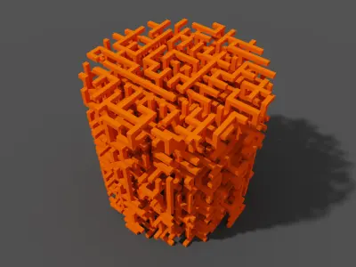 Cylindrical Voxel Maze 3D model