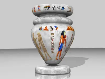 Pharaonic Inscriptions Vase low poly Low-poly 3D model