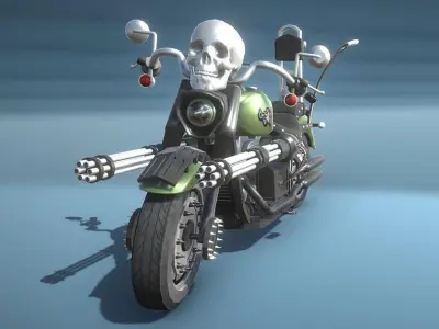 Warrior Bike Off Road Harley Low-poly 3D model