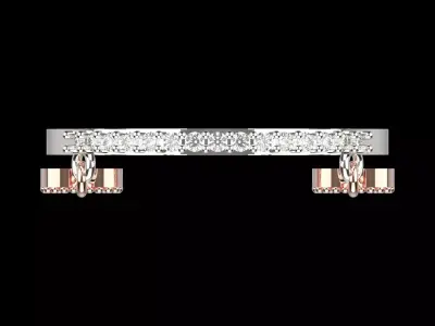 Two-tone Gold Heart stl 3dm Ring Model jr00218 3D print model