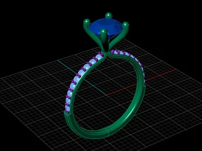STL 3DM Print Ready Women Diamond Ring Lightweight Printable  3D print model 156