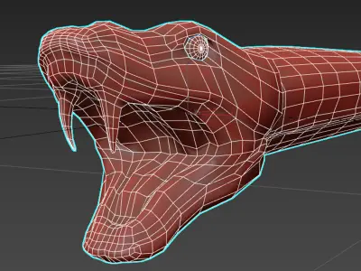 snake head Low-poly 3D model