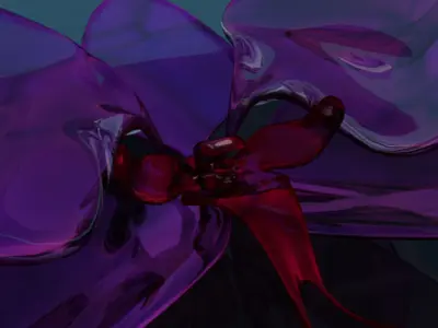 Orchid glass sculpture low poly Low-poly 3D model