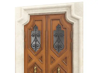 Entrance classic door 123 3D model
