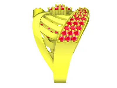 Luxury Interwoven Floral Diamond Ring 3D Model 5739 3D print model