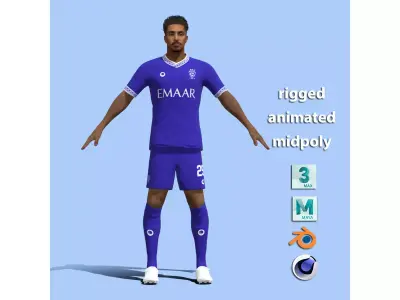 T-P Rigged Salem Al-Dawsari Al-Hilal 3D model