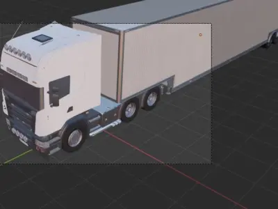 Truck with trailer 3D model
