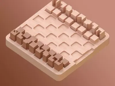 Chess Board Low-poly 3D model purchase