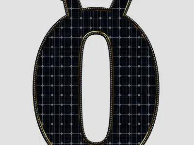 Solar Panel Letter - O 3D model